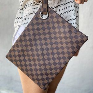 Checkered Clutch - PU Leather Material